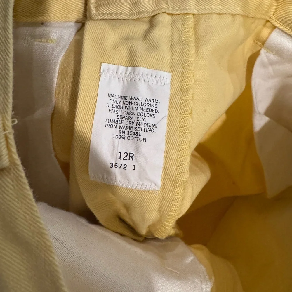 Ralph Lauren Yellow Chino pleated Pants Classic Cotton